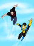 Superboy and Invincible by Nilihas