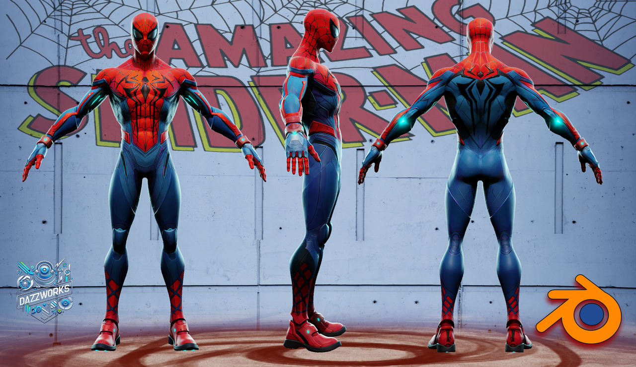 Marvel Rivals: Spider-Man Rigified Blender File by DAZcharm on DeviantArt