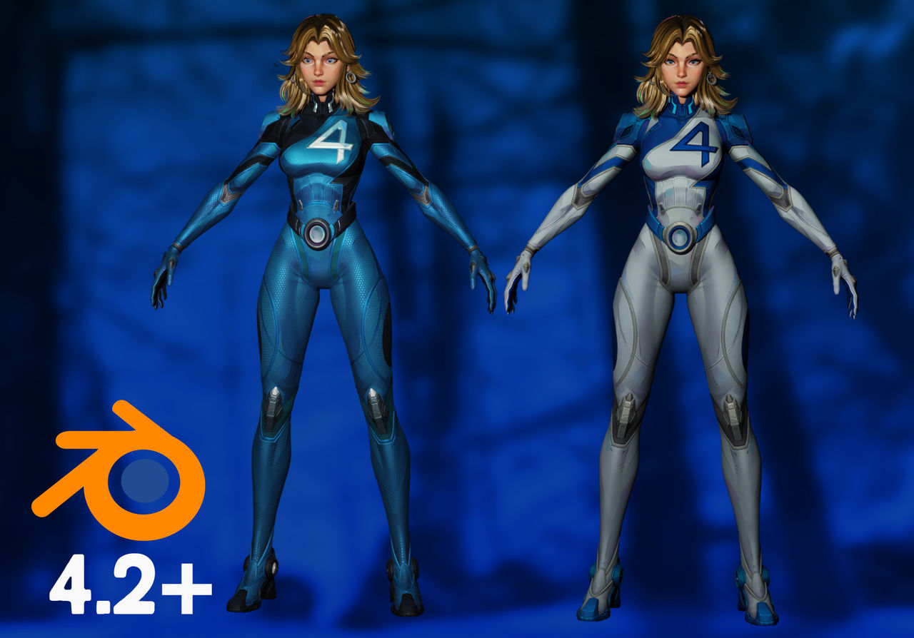 Invisible Woman - Marvel Rivals - Blender 4.2+ by DAZcharm on DeviantArt