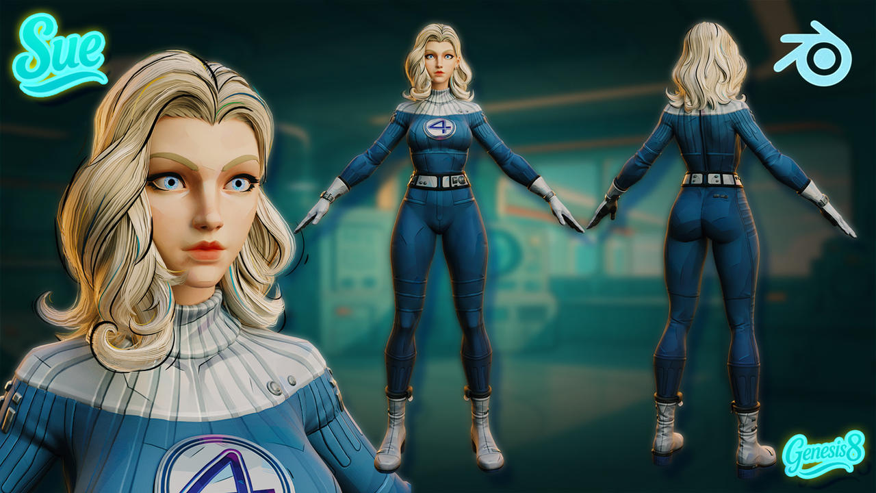 Mrs. Invisible Icon MR Invisible Woman G8F CE Blend File (First Steps) by DAZcharm on ...