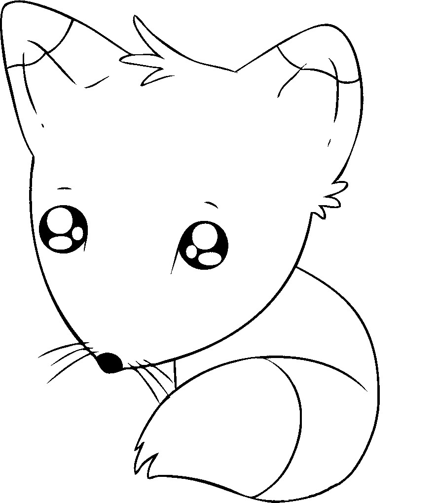 Free Chibi Fox Lineart