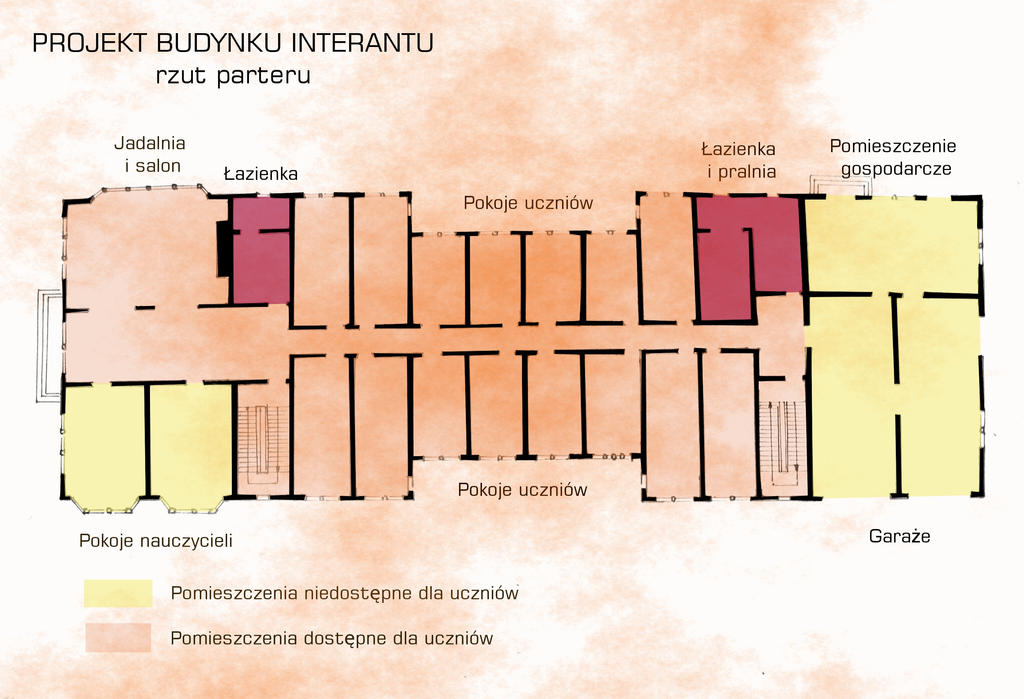 Projekt Internatu Rzut Parteru