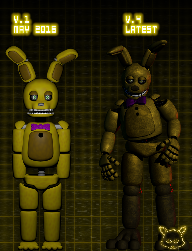 Springbonnie Types Comparing Springbonnie v1 to v4 by MasterWolfe0 on DeviantArt