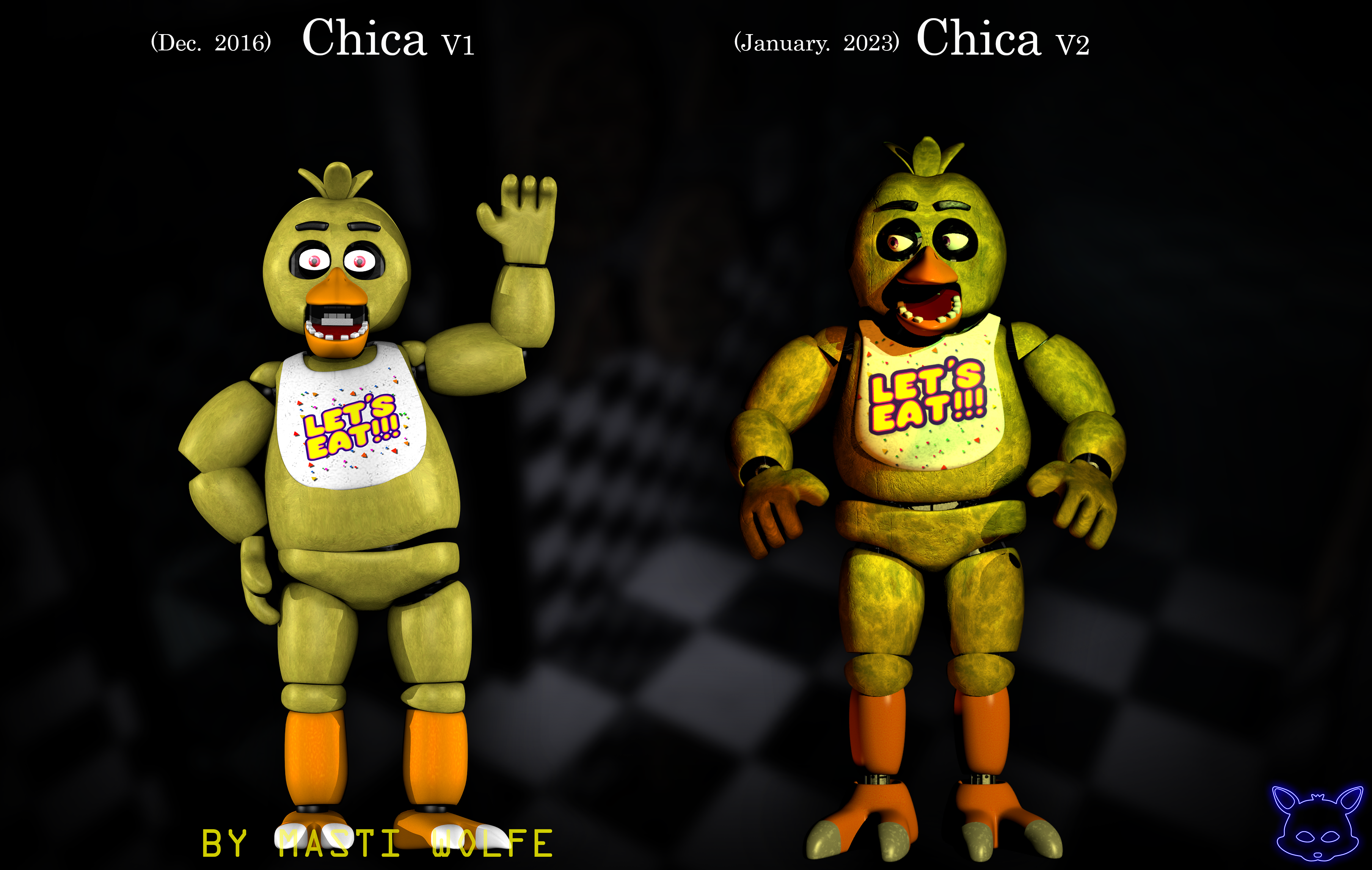 Withered Chica Voicelines (Redraw later?) in 2023