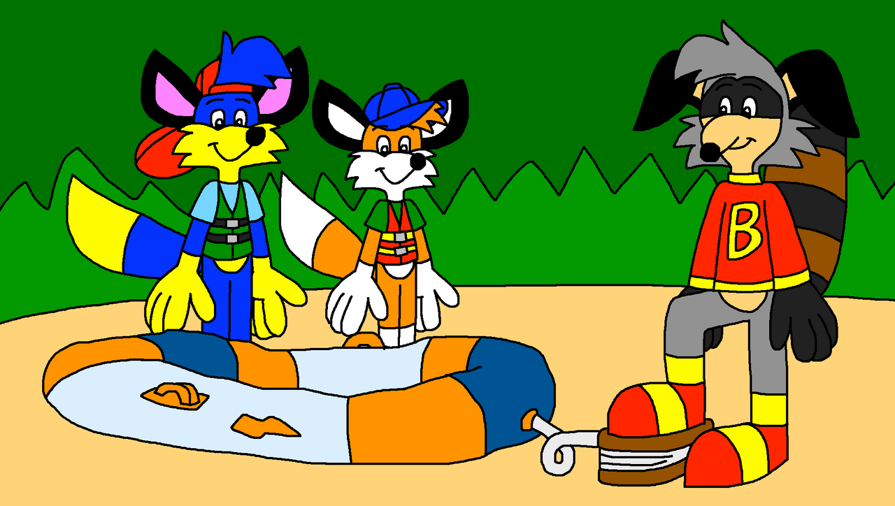 Bert the Raccoon inflating Alex and Billy's Raft by AlexTheFoxCub on ...