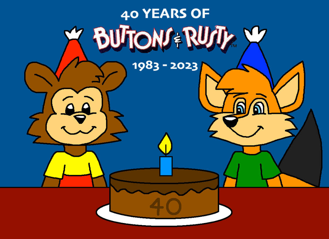 40 Years of Buttons and Rusty by AlexTheFoxCub on DeviantArt
