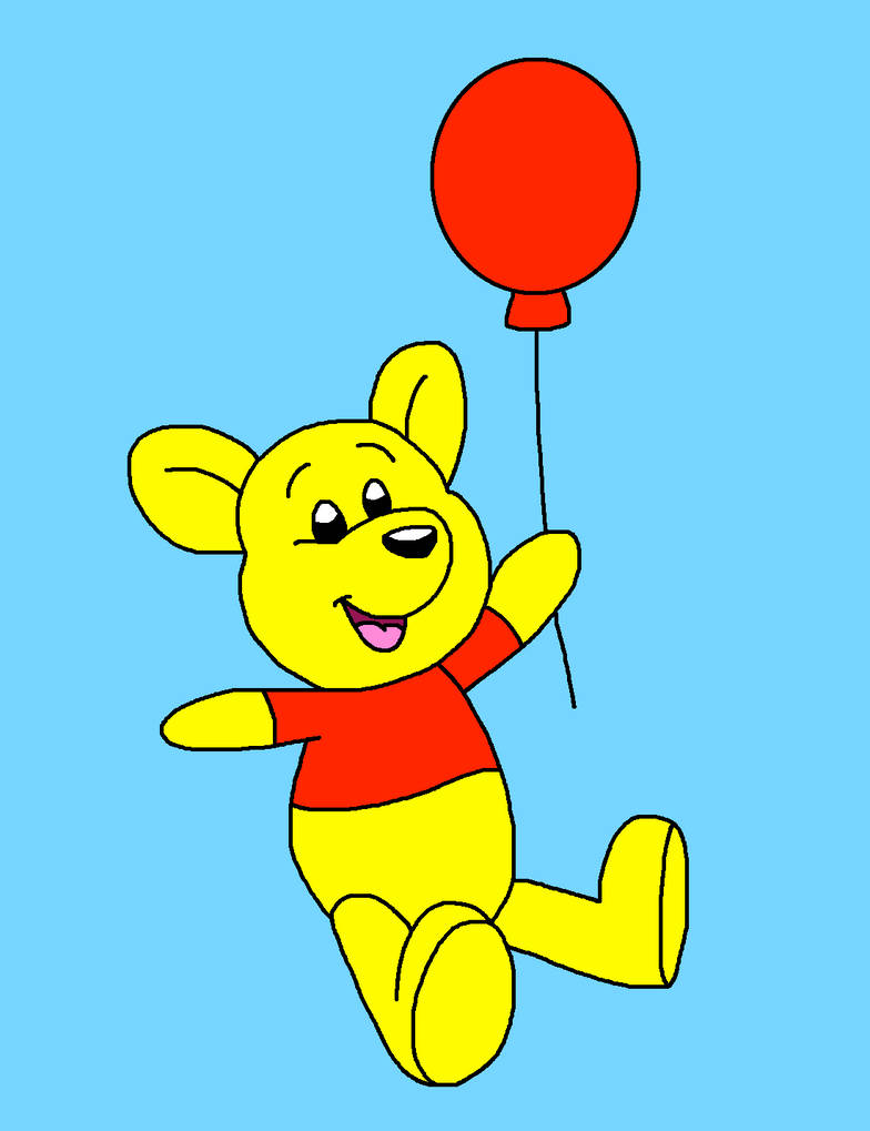 Winnie The Pooh Holding A Balloon Fly In The Sky By AustraliaArtStudios winnie-the-pooh-holding-a-balloon-fly-in-the-sky-by-australiaartstudios
