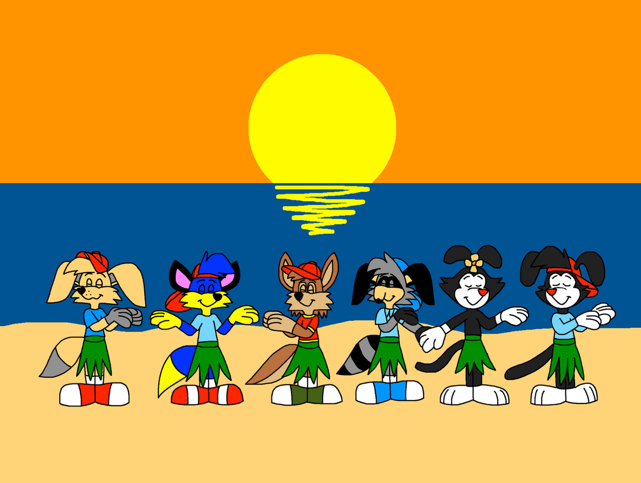Friends in the Hula Dance by AustraliaArtStudios on DeviantArt