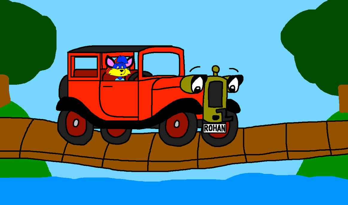 Rohan the Red Car on a Wobbly Bridge with Alex by AustraliaArtStudios ...