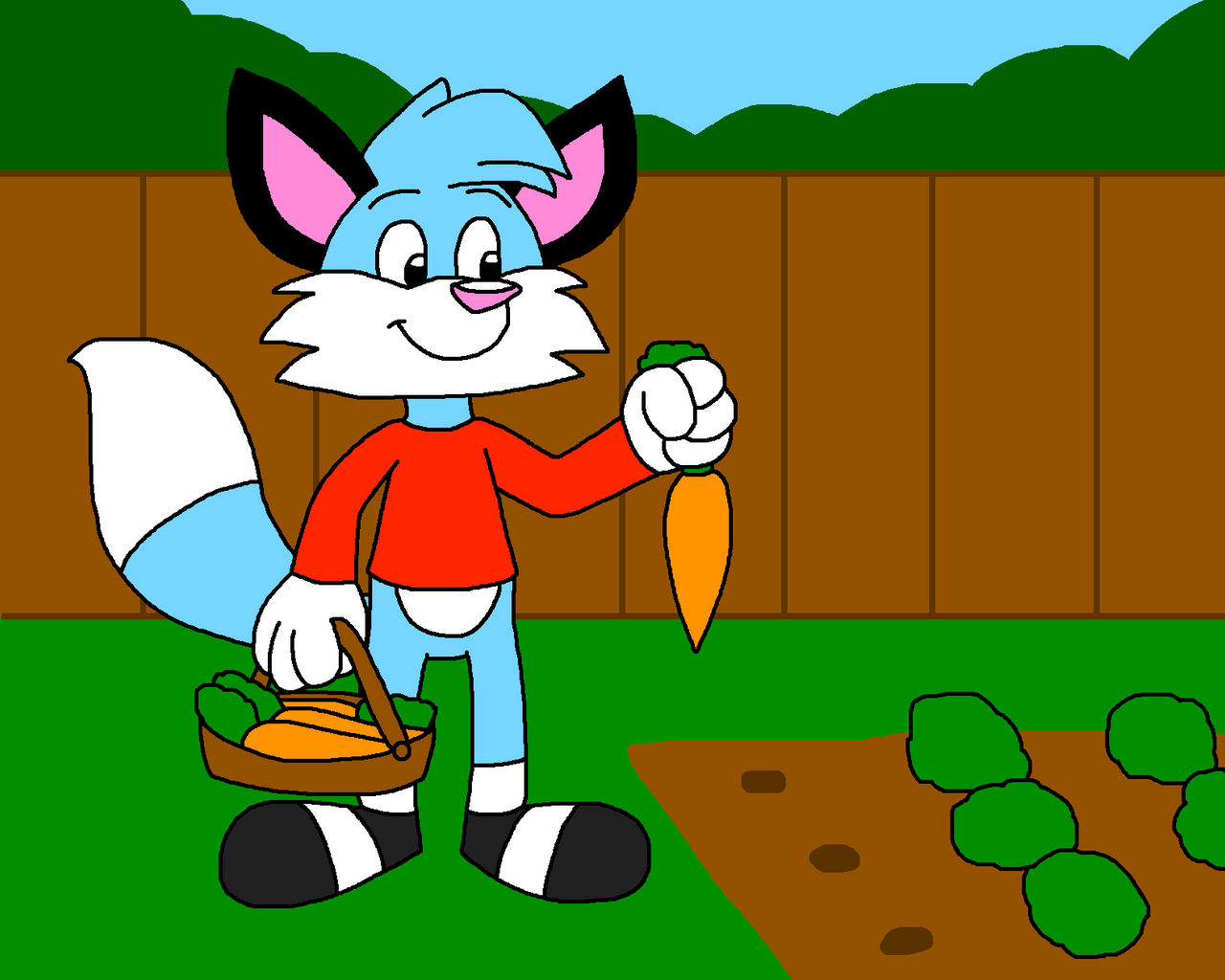 Julian Rabbit Julian the Fox Pick Some Carrots in the Garden by AustraliaArtStudios ...