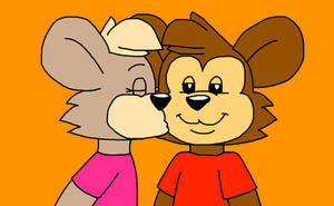 Characters Kissing On The Cheek