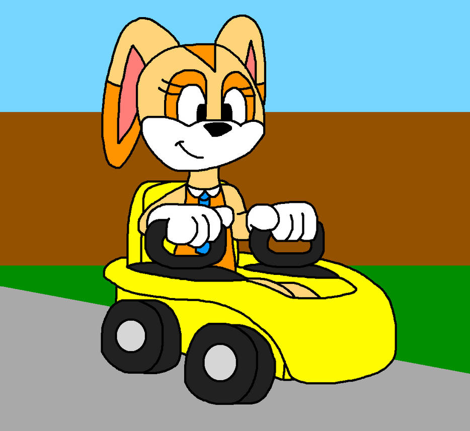 Cream The Rabbit Racing Cream the rabbit riding a pedal car by TheCartoonCreations on DeviantArt