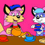 Becky the Fox Having a Tea Party with Bluebell