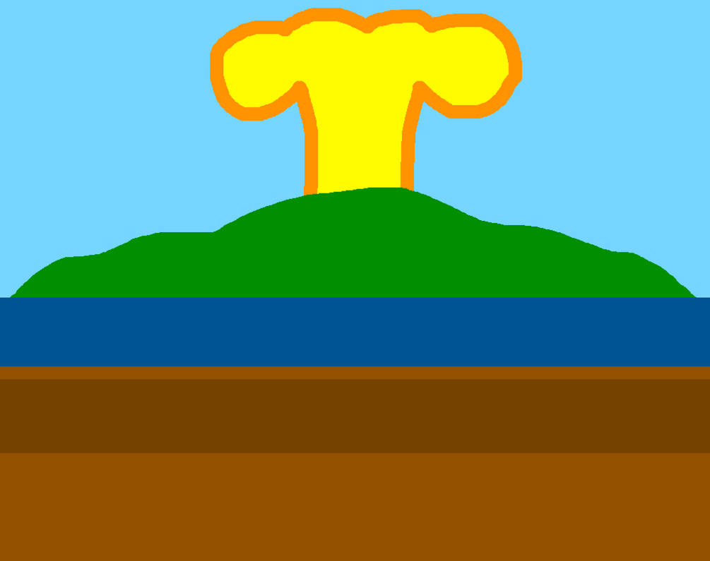 Exploding a Ancient Tower on the Island Background by ...