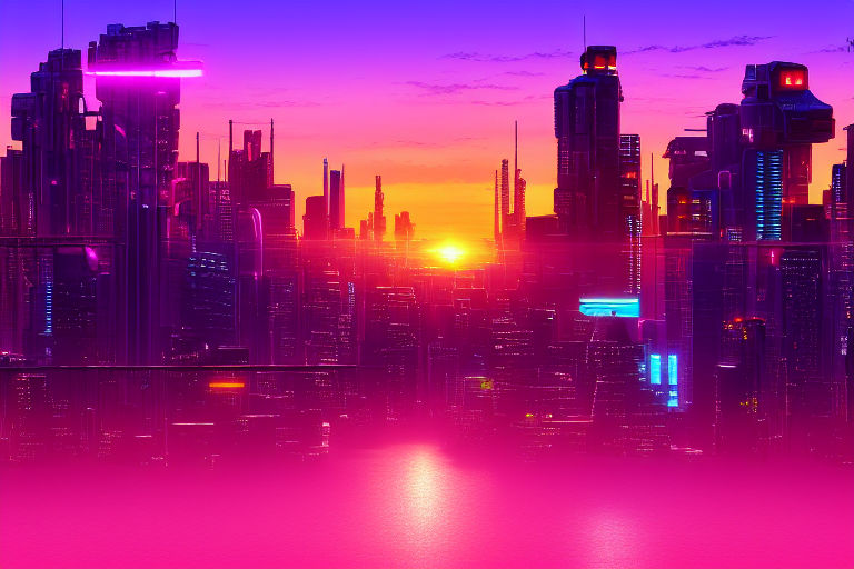 Cyberpunk Landscape - Final Sunset by aiCONCEPTart on DeviantArt