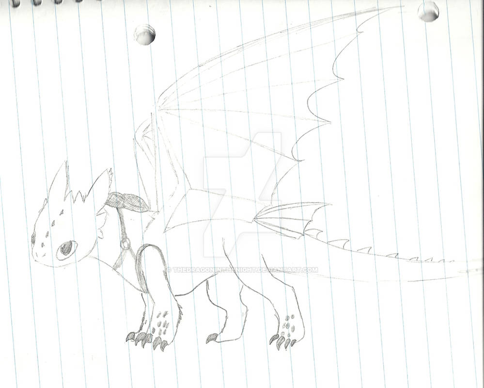 Toothless doodle by TheDragonInTheNight on DeviantArt