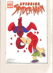 Spidey and Mj kiss