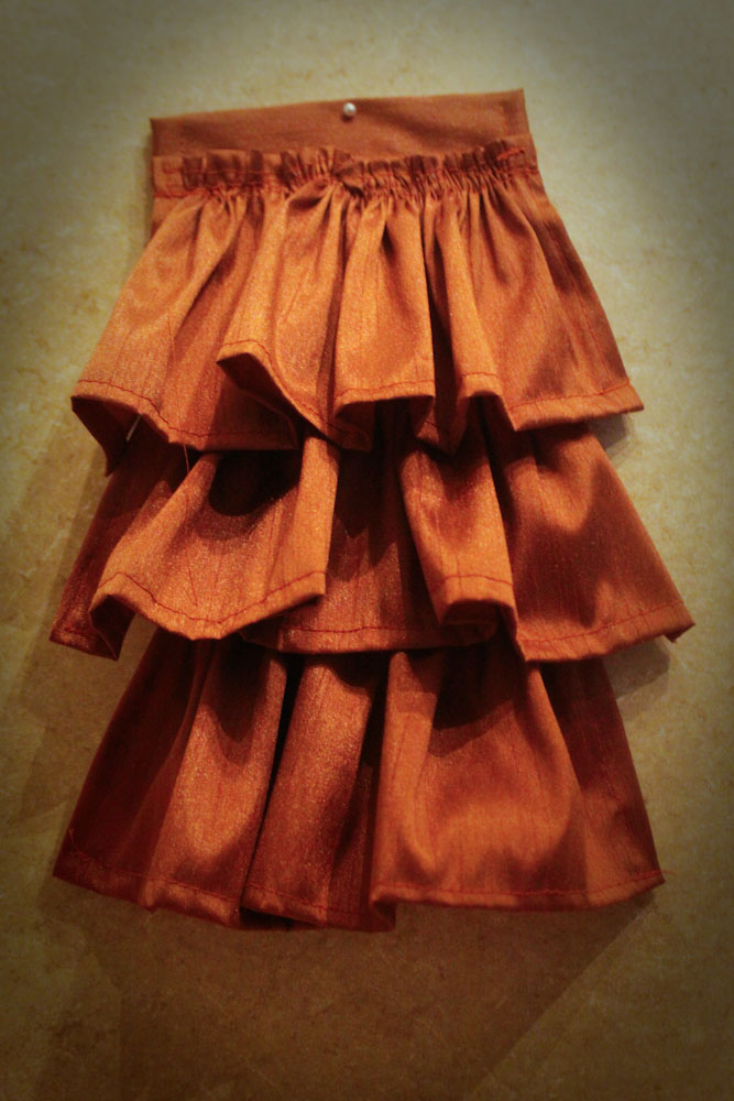 Copper Silk Ruffled Jabot