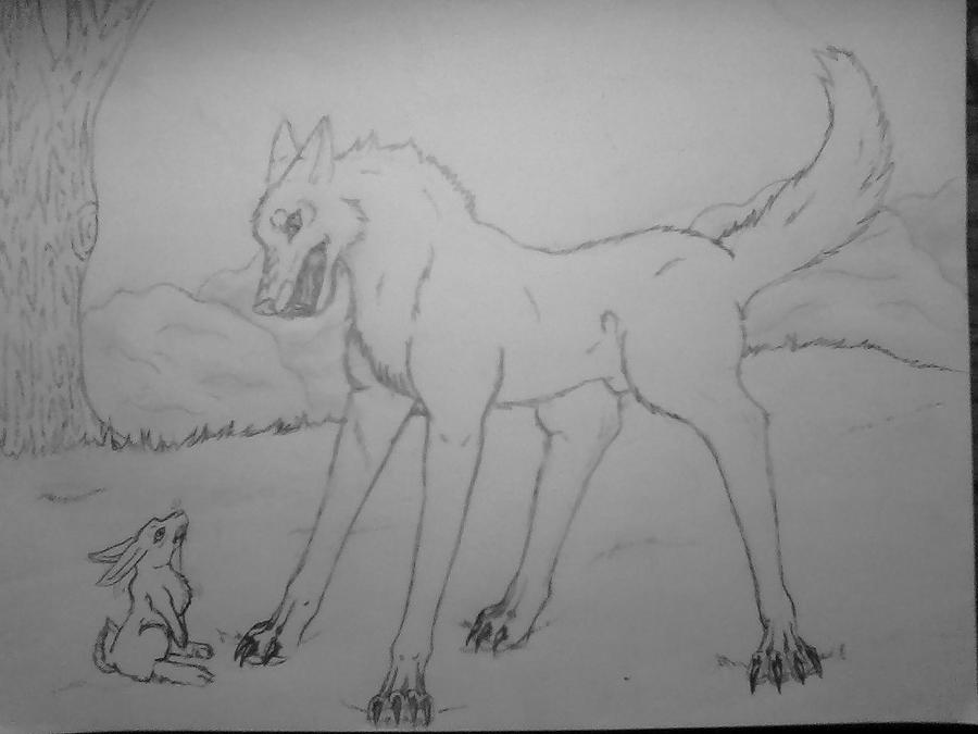 Wolves Devouring A Rabbit's Wolf and Rabbit by Shockley23 on DeviantArt