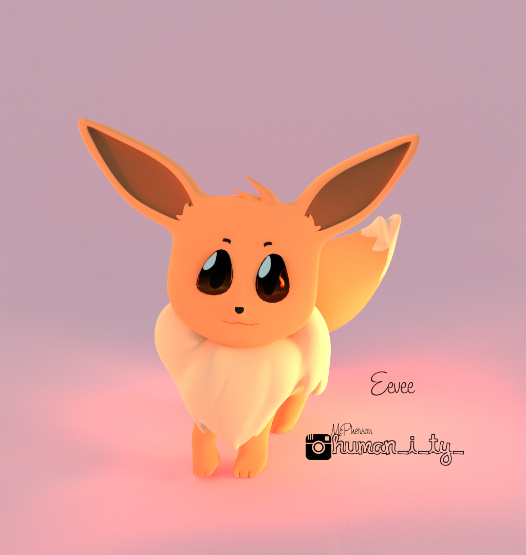 Eevee 3D Render Pokemon by MrPatafoin on DeviantArt