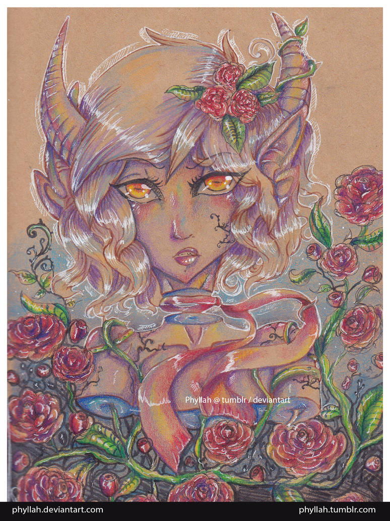 Demon Fox Roses Demon And Roses by Phyllah on DeviantArt