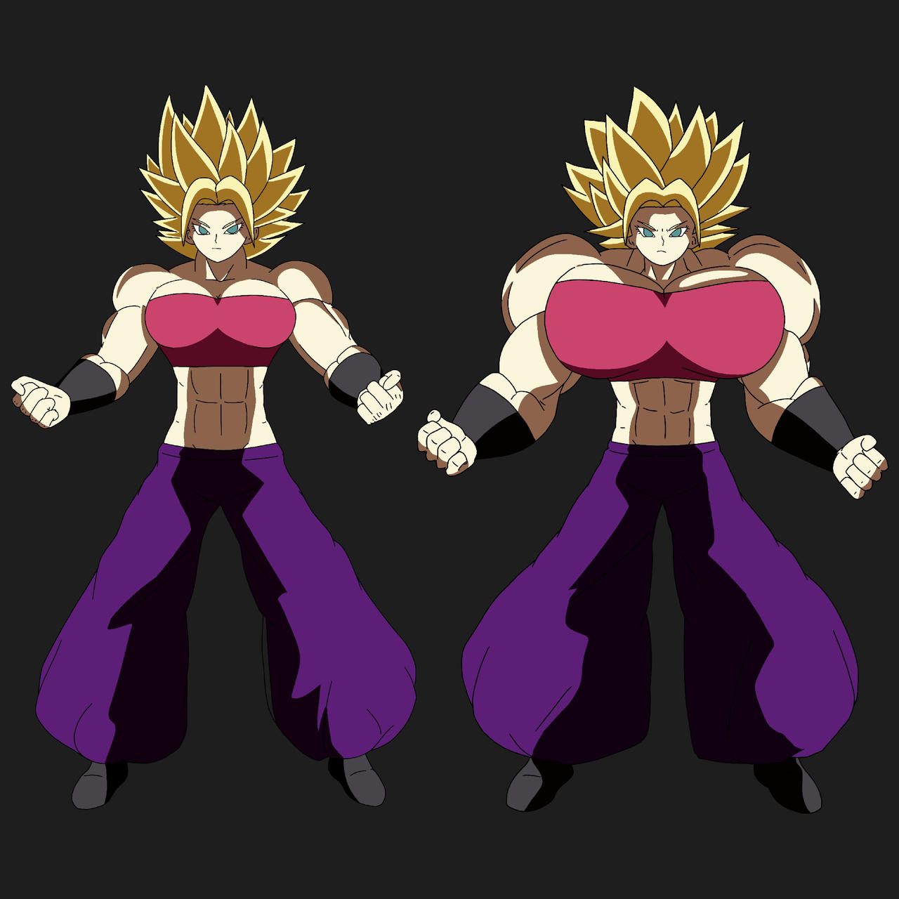 ASSJ and USSJ Caulifla Comparison by Vaulter297 on DeviantArt