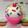 Rainbow Sprinkle Pink Cupcake