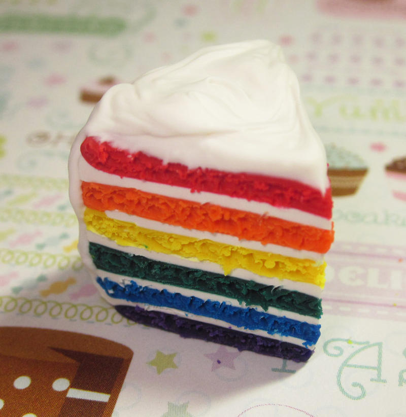 Rainbow Cake Slice Charm