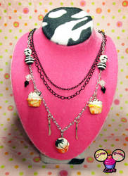 Spooky Halloween Cupcake Necklace - One of a Kind