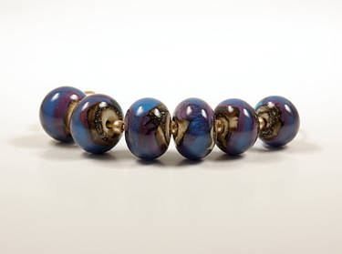 Peacock Organic Lampwork Beads