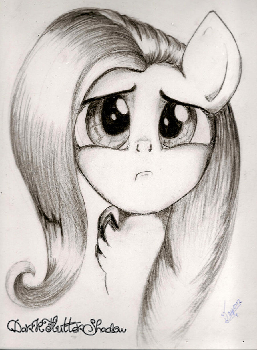 Fluttershy triste by DarkFlutterShadow on DeviantArt