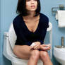 Zoe Kravitz on the toilet