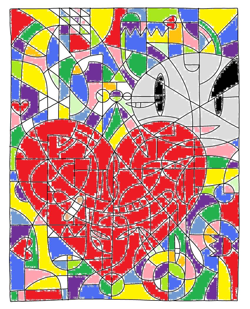 Stained glass Valentine