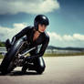 Latex  Bike Girl Rubber Catsuit Akira Style