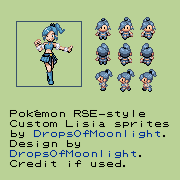 Custom Rse Sprite Pokemon - RSE-style Lisia Custom Sprites by DropsOfMoonlight on DeviantArt