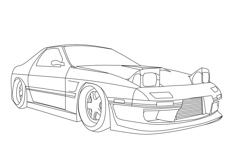 4 Rotor Rx7 Line Drawing Mazda RX7 FC Front by k0dexd on DeviantArt