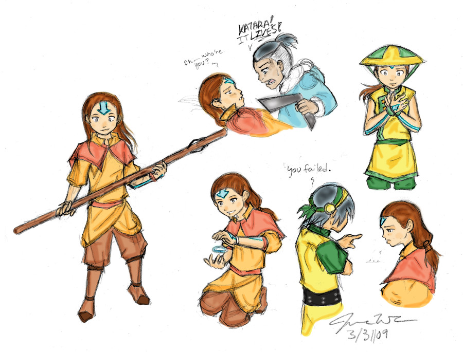 :TaangAU: Aang Sketches Color