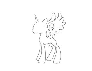 Young Alicorn Mare Stencil FREE