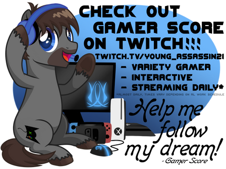 Check Out Gamer Score on Twitch! (FREE SKETCHES!)