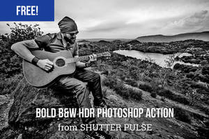 Free Bold Black and White HDR Photoshop Action