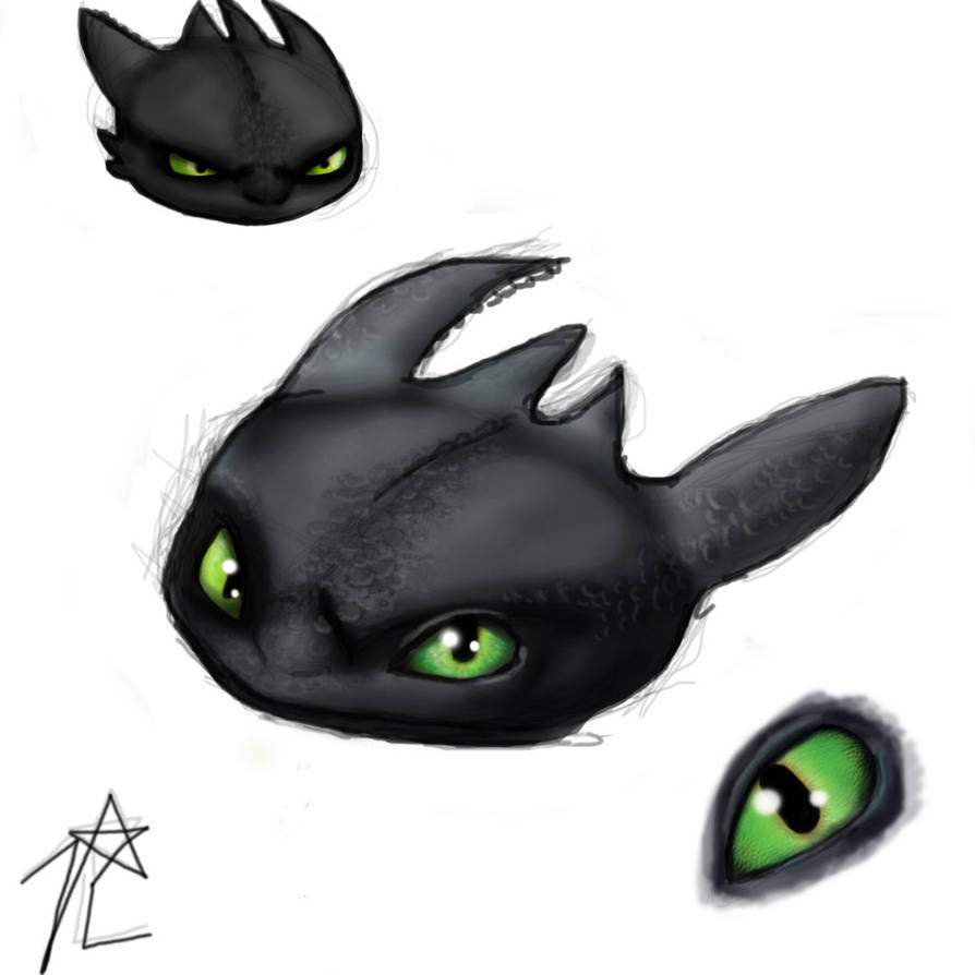 Coloured Toothless sketch!! by JannaLowe on DeviantArt