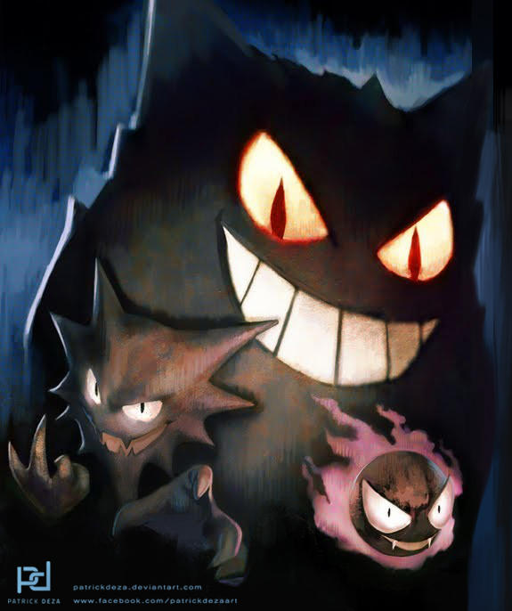 Pokemon Fantasma (gengar, haunter, gastly) by yowamaba on DeviantArt