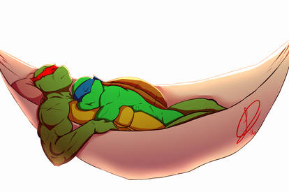 Commission Raph x Leo in Hammock