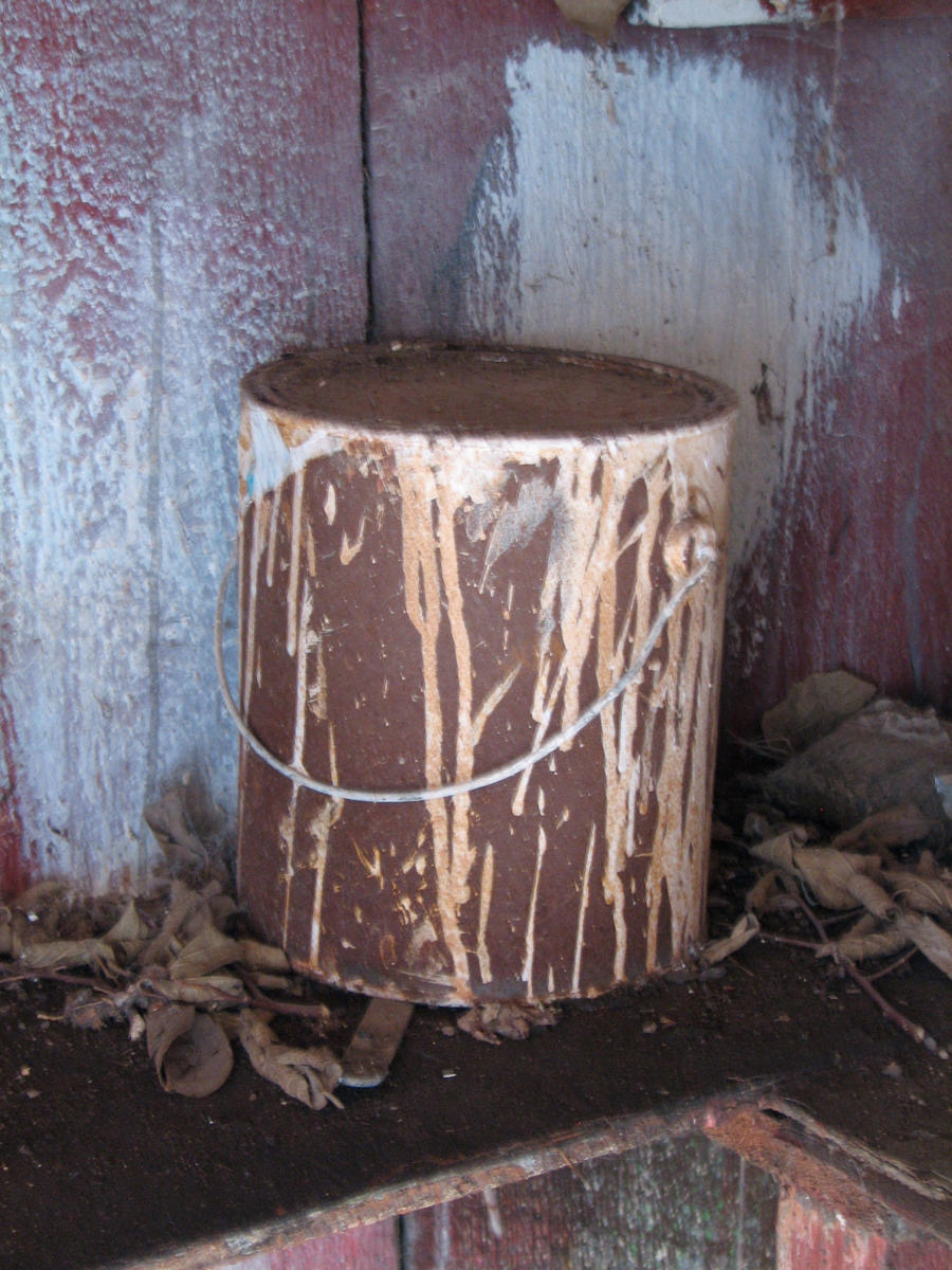Rusted paint bucket