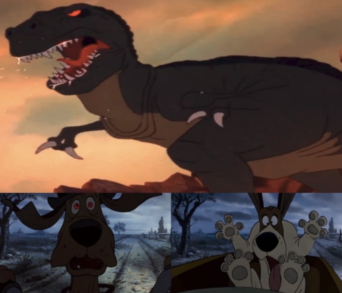 Sharptooth Rabbit Character Sharptooth scares Napoleon and Lafayette by Gat59 on DeviantArt