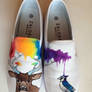 Hand Painted Deer and Bluejay shoes
