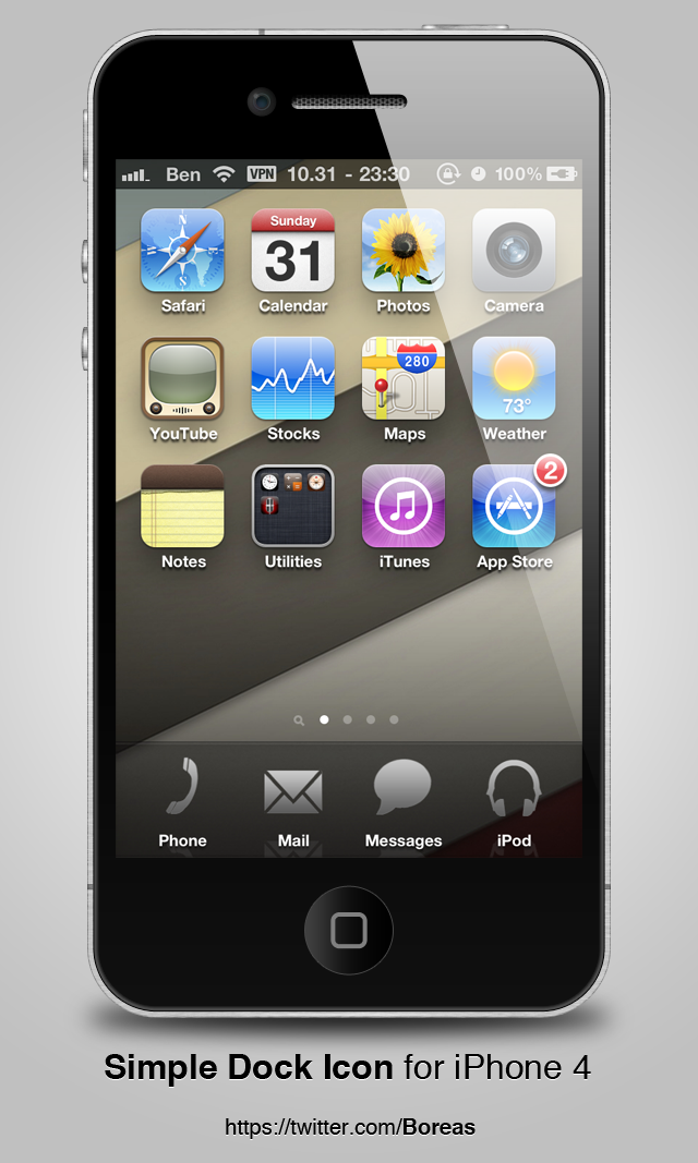 Simple Dock Icon for iPhone 4