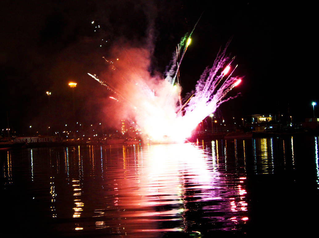 Docklands Fireworks I by Aurrum