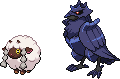 Corviknight and Wooloo Sprites