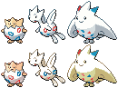 Togepi, Togetic and Togekiss Sprites